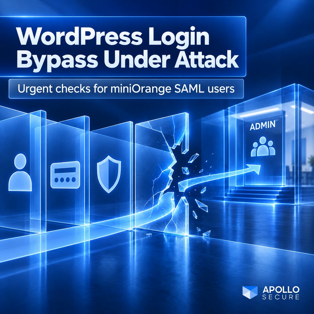 miniOrange WordPress vulnerability alert graphic